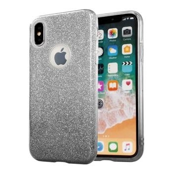Shining Case iPhone X Srebrny/Czarny - 136482