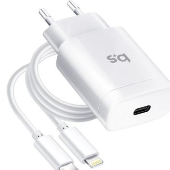 Ładowarka Sieciowa USB iPhone X/11/12 18W z ładowaniem PD + Kabel Lightning Biały - 144356