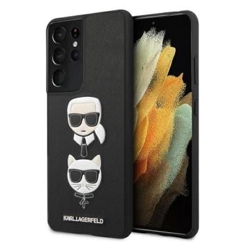 Markowy Hard Case Karl Lagerfeld Saffiano Karl & Choupette Heads Samsung Galaxy S21 Ultra Czarny - 187098
