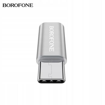 Adapter Micro USB na Typ C Borofone BV4 Srebrny - 147999