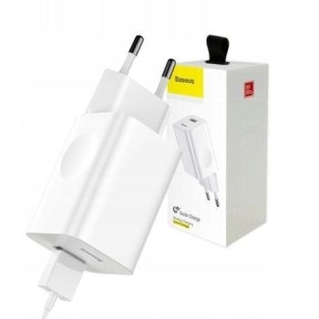 Ładowarka sieciowa Baseus USB QC 3.0 24W 3A Biały - 149258