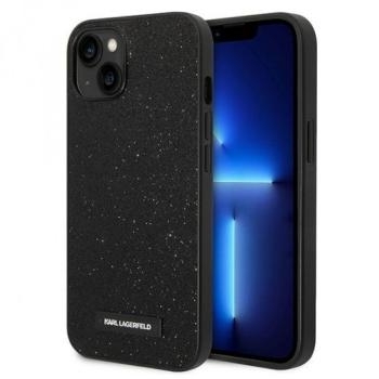 Markowy Hard Case Karl Lagerfeld Glitter Plaque Logo Apple iPhone 14 Czarny - 187533