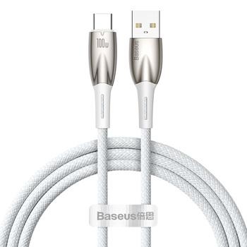 Kabel USB A Typ C PD 100W Baseus Glimmer Series 1m Biały - 153021