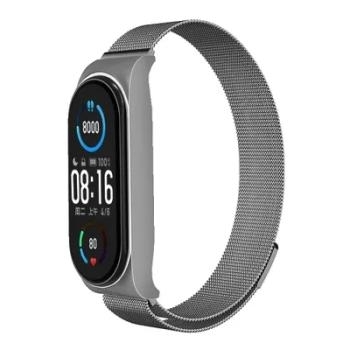 Pasek Xiaomi Mi Band 5 / 6 / 7 Metal Szary - 153499