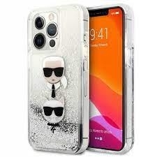 Markowy Hard Case Karl Lagerfeld Liquid Glitter Karl&Choupette Apple iPhone 13 Pro Max Przezroczysty - 154338