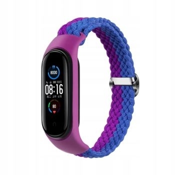 Pasek pleciony Mi Band 5 / 6 / 7 Fioletowy/Niebieski - 154944