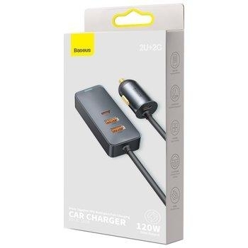 Ładowarka Samochodowa 2xUSB + 2xTyp C Baseus Share Together QC PD 3.0 120W Szary - 156530
