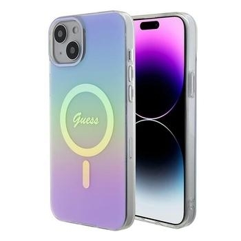 Markowy Hard Case Guess IML Iridescent Magsafe Apple iPhone 15 Fioletowy - 189397