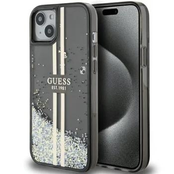 Markowy Hard Case Guess Liquid Glitter Gold Stripes Apple iPhone 15 Czarny - 201844
