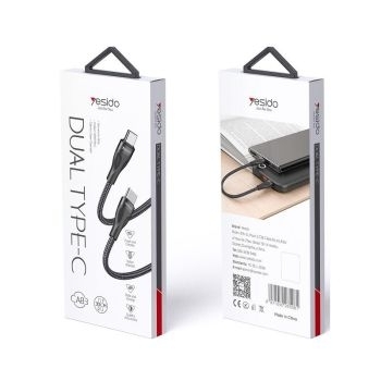 Kabel Typ C na Typ C CA83 PD 45W 30cm 3A Czarny - 165364