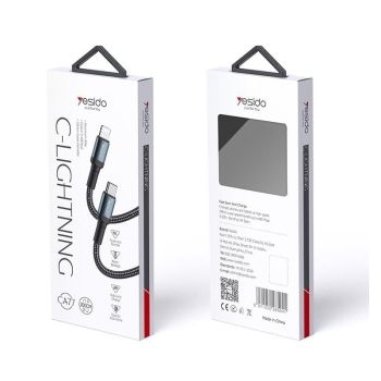 Kabel Typ C do iPhone Lightning yesido CA77 20W 2m 2.4A Czarny - 168902