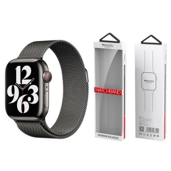Pasek Smartwatch ze Stali Nierdzewnej yesido WB22 Magnet Apple Watch 42 / 44 / 45 / 49 Czarny - 170852