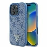 Markowy Hard Case Guess PU Leather 4G Triangle Strass Apple iPhone 16 Pro Niebieski - 201741