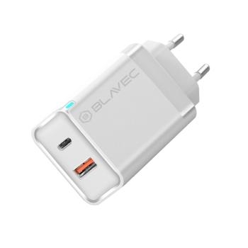 Ładowarka sieciowa USB + Typ C Blavec BC5 GaN PD QC 45W 3A Biały - 205477