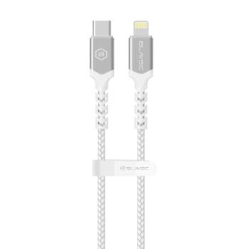 Kabel pleciony Typ C na Lightning Blavec Raptor PD 20W 2,4A 3m Biały/Srebrny - 174005