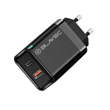Ładowarka sieciowa USB + Typ C Blavec BC5 GaN PD QC 45W 3A Czarny - 174995