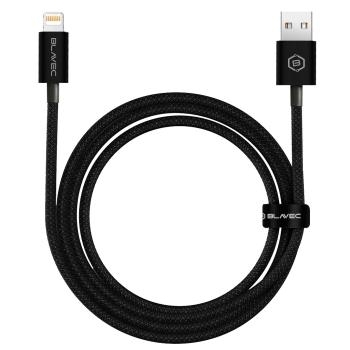 Kabel oplot iPhone Lightning Blavec Candy 2,4A 1m Czarny - 175640
