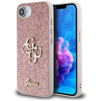 Markowy Hard Case Guess Fixed Glitter Big 4G Apple iPhone 16e Różowy - 177694