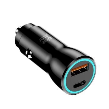 Ładowarka Samochodowa Typ C + USB Blue Star 3A 25W PD QC3.0 AFC PPS Czarny - 177852
