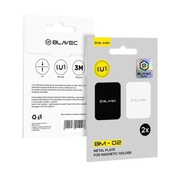 Blaszka do uchwytu magnetycznego Blavec BM-02 zestaw 2 sztuk prostokątnych (40x58mm) czarna i srebrna - 180301