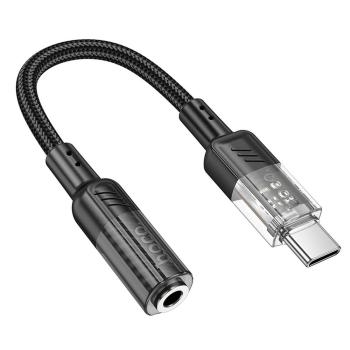 Adapter AUX USB Tp C do Jack 3,5 mm Hoco 0,15 m LS37 Czarny - 180514