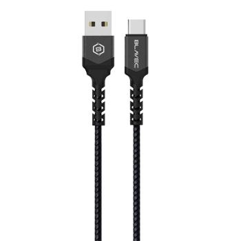 Kabel pleciony USB na Typ C Blavec Raptor 3A 2m Apple CarPlay/Android Auto Czarny/Szary - 180610