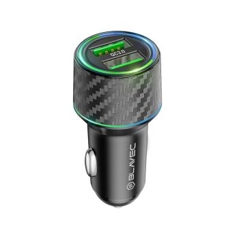 Ładowarka samochodowa 2xUSB Blavec BS21A Carbon QC 3.0 36W 3A Czarny - 181063