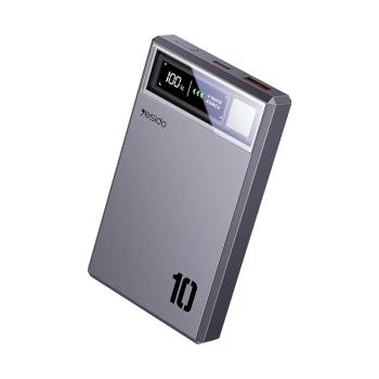 Power bank 10000mAh USB + Typ C - magnetyczny indukcyjny 15W Yesido YP61 Szary - 182049