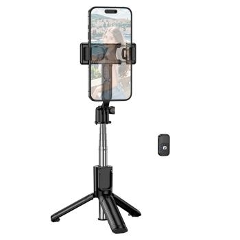 Uchwyt Selfie Bluetooth ze statywem i pilotem Borofone BY14 Graceful Czarny - 183029