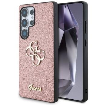 Markowy Hard Case Guess Fixed Glitter Big 4G Samsung Galaxy S25 Ultra Różowy - 183859