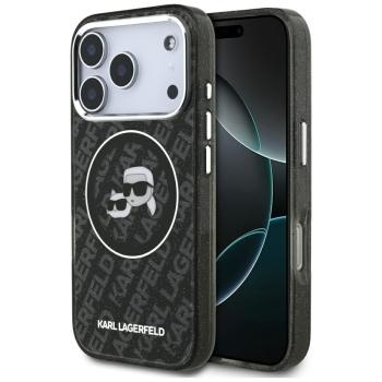 Markowy Hard Case Karl Lagerfeld IML Glitter K&C Heads Logo Apple iPhone 17 Pro Czarny - 192202