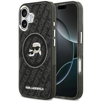 Markowy Hard Case Karl Lagerfeld IML Glitter K&C Heads Logo Apple iPhone 17 Czarny - 192233