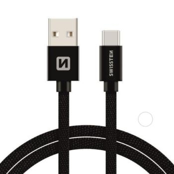 Kabel USB na Typ C Swissten Textile 3A 1,2m Czarny - 184553