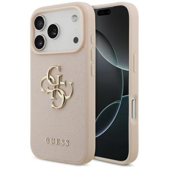 Markowy Hard Case Guess Grained Big 4G & Classic Logo Apple iPhone 17 Pro Różowy - 192807