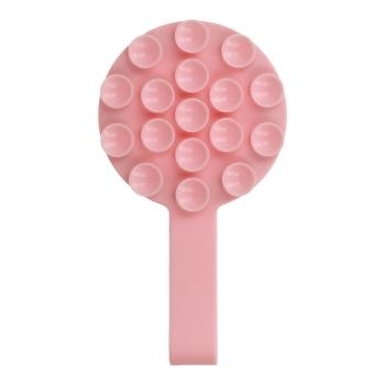 Uchwyt silikonowa przyssawka magnetyczna z pierścieniem na palec MSH9 Jasny Różowy - 193314