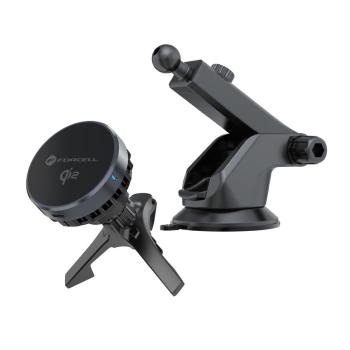 Uchwyt do kratki / szyby magnetyczny MagSafe Forcell F-Grip Cool Mag 15W Czarny - 193358