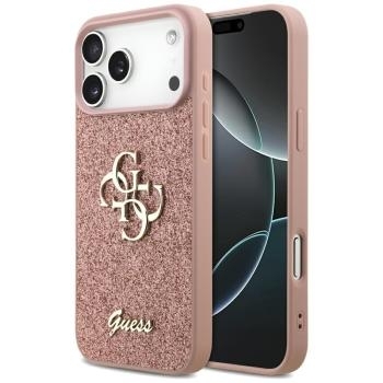Markowy Hard Case Guess Fixed Glitter Big 4G Apple iPhone 17 Pro Max Różowy - 193573