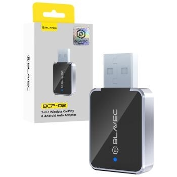 Adapter bezprzewodowy Carplay Android Auto Blavec BCP-02 - Bluetooth Wifi USB + adapter Typ C Czarny - 195864