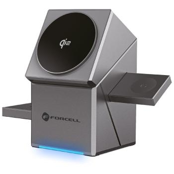 Ładowarka Indukcyjna Forcell F-Energy 3w1 Rotation Cube Qi2 zgodna z MagSafe Srebrny - 195948