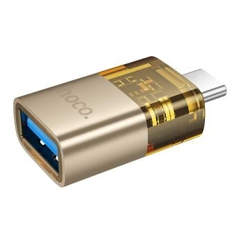 Adapter OTG Typ C do USB A Hoco UA36B Złoty - 196691