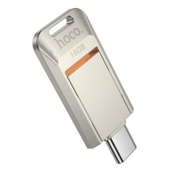 Pendrive 16GB USB 3.0 (USB C) Hoco UD17 nikiel - 197630