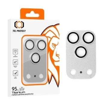 Szkło Hartowane na aparat Tel Protect 95% AR+AF Full Metal Camera Protector Apple iPhone 17 Pro Max Srebrny (wyspa) - 197718