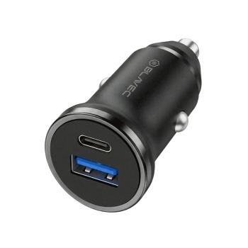 Ładowarka samochodowa USB + Typ C Blavec BS-01B-C Road QC 3.0 18W PD 20W z kablem Typ C na Typ C Czarny - 200996