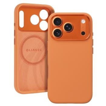 Markowy Armor Case Liavec Silk Shield Case with Metal Camera Frame Apple iPhone 17 Pro Pomarańczowy - 201397