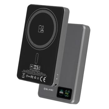 Power Bank 10000mAh Typ C BlavecBJ-03 Slim 13,5mm 22,5W magnetyczny indukcyjny Magsafe 3w1 Szary Aluminium - 205723