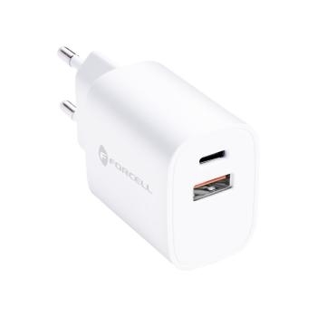 Ładowarka sieciowa Typ C + USB A Forcell F-Energy QC4.0 PD 3A 35W Biały - 206304