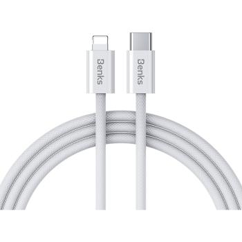 Kabel pleciony Typ C na Lightning Benks D46 PD 27W 3A 2m Biały - 206458
