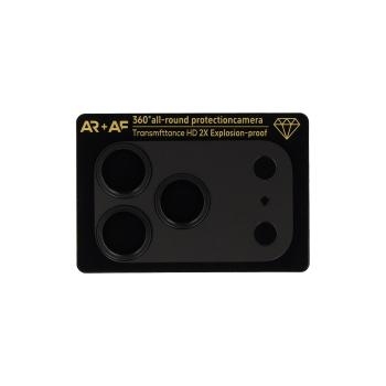 Szkło Hartowane na aparat Aluminum Metal Camera Full Cover Lens Apple iPhone 17 Pro Max Czarny (wyspa+mesh) - 206669