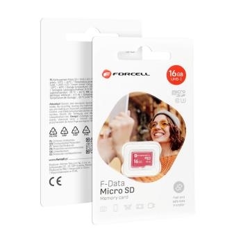 Karta microSD 16GB U3 class 10 Forcell F-Data Czerwony - 207535