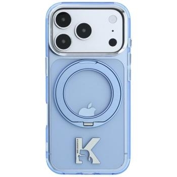 Markowy Hard Case Karl Lagerfeld IML Ring Stand 360 Kameo Metal MagSafe Apple iPhone 18 Pro / 17 Pro Niebieski - 208016